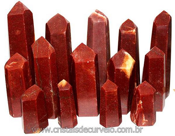 01 kg Pontas Quartzo Vermelho Lapidado 20 a 200 gr ATACADO