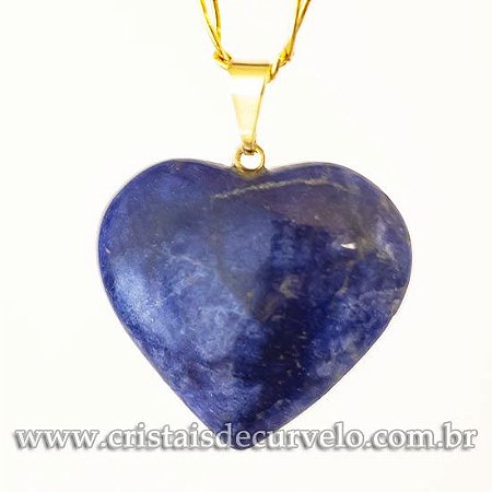 10 Pingente Coração Pedra Sodalita Signo de Aquário Atacado