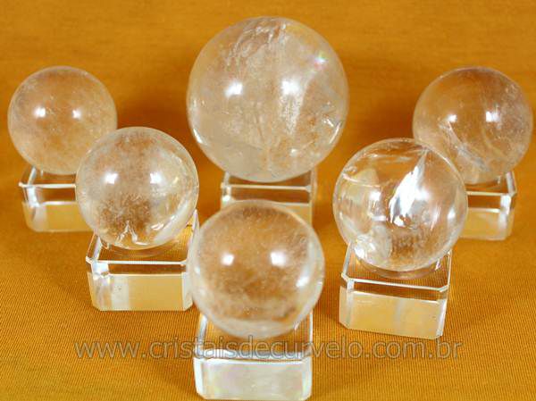 05 Bola Cristal Quartzo Semi Transparente 15 a 20 mm ATACADO