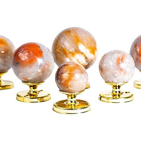 01 Kg Esfera Aragaonita Raio Laranja Pedra Natural Bola ATACADO