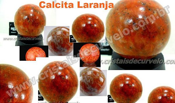 Esfera Bola de Calcita Laranja no ATACADO  Pacote 5kg Pedras Naturais