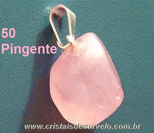 50 Pingente Pedrinha Lembrança de Casamento Pedra Quartzo Rosa