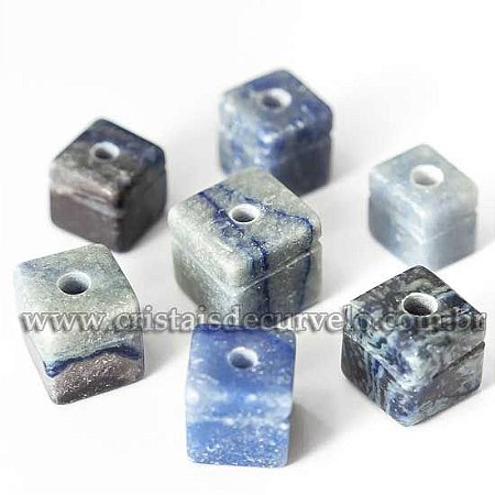 5 Pingente Cubo Quartzo Azul Natural Difusor Aromaterapia ATACADO