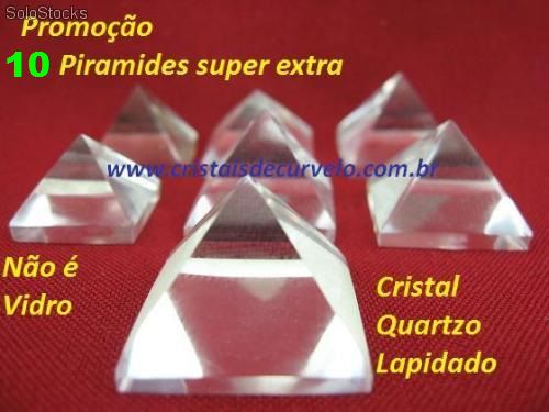 100 Piramides Cristal Extra Transparencia Medida Baseada Queops  15 a 20 MM  ATACADO