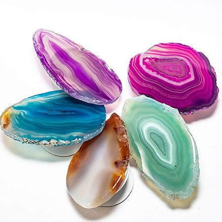 10 Pop Socket Agata Mista Suporte de Celular Sem Acabamento ATACADO