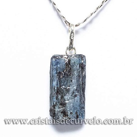 05 Pingente Cianita Azul 10 a 20mm Tipo A Prata 950 ATACADO
