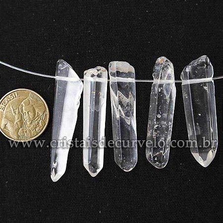 05 Cristal LEMURIA Rolado 40mm Pedra Natural Furo Vazado ATACADO