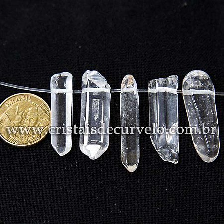 05 Cristal LEMURIA Rolado 25mm Pedra Natural Furo Vazado ATACADO