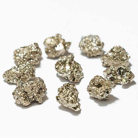 10 Pirita Peruana 10mm Furo Vazado Montar Colar Atacado