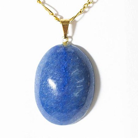 03 Pingente Cabochão Oval Signo Sagitário Quartzo Azul Dourado