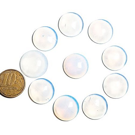 10 Disco Cabochão Pedra da Lua 22mm Lapidado Pra Pingente