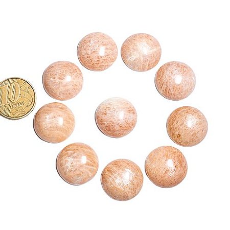 10 Disco Cabochão Pedra Amazonita Pêssego  22mm natural Pra Pingente