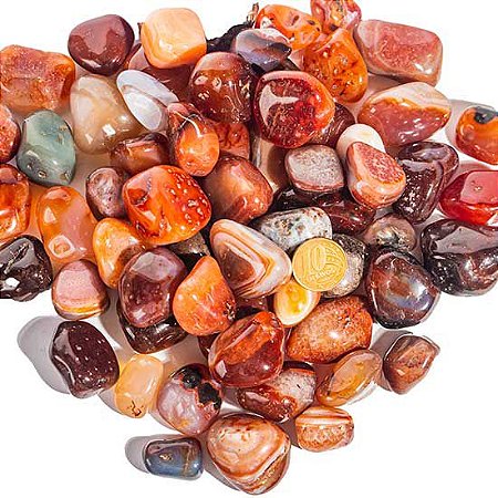 1kg Ágata Cornalina Pedra Rolada M  Extra 25 mm Aprox