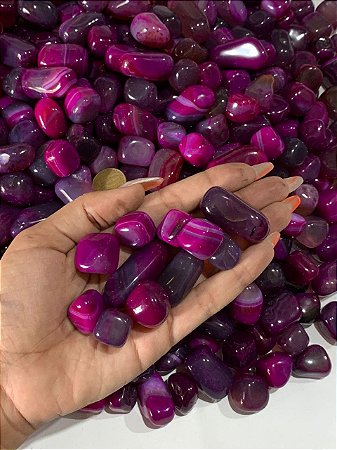 1 kg Ágata purpura Pedra Rolada M  Extra 20 mm Aprox