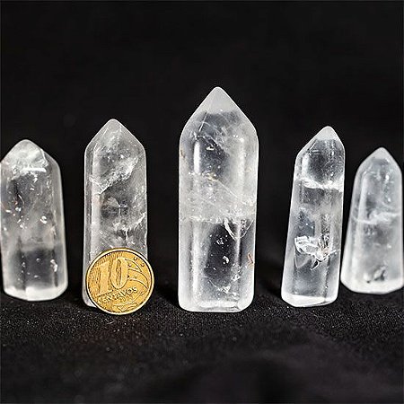 03 Und Ponta cristal Vibrada Pequeno 40 a 60 mm aproximadamente