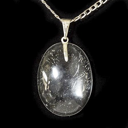 03 Pingente Cabochão Cristal Pedra Natural Pino Banhado Prata Atacado