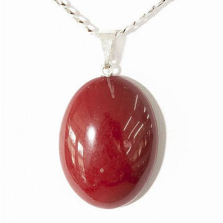 03 Pingente Cabochao Jaspe Vermelho Pedra Natural Montagem Pino Prateado ATACADO