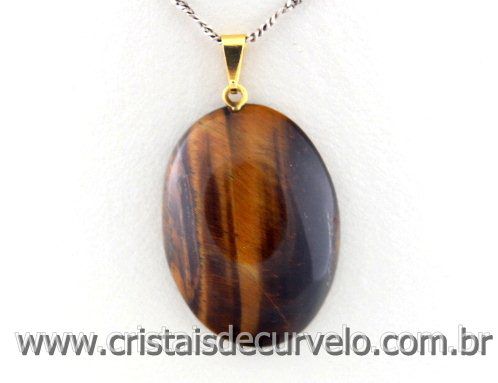 10 Pingente Cabochão OLHO DE TIGRE Pedra Natural Castoação Pino Dourado ATACADO