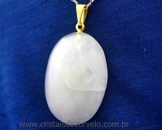 10 Pingente Cabochão QUARTZO LEITOSO Pedra Natural Pino Banho Dourado ATACADO
