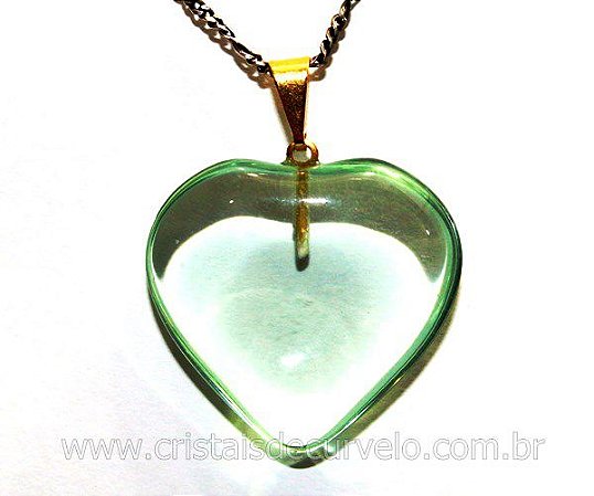 10 Pingente Coração Pedra Obsidiana Verde Montagem Pino Flash Dourado ATACADO