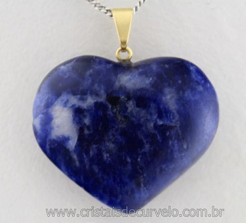 10 Pingente CORAÇÃO SODALITA AZUL Pedra Natural Banhado Dourado ATACADO