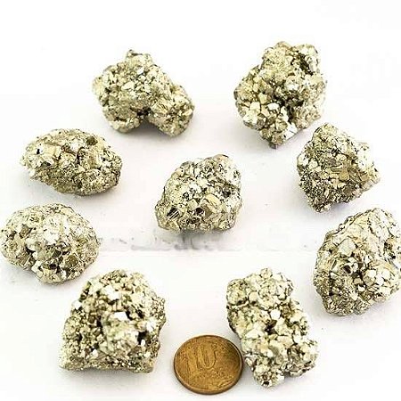 03 Pirita Peruana 30mm Pedra Bruta Natural P/ Orgonite ATACADO