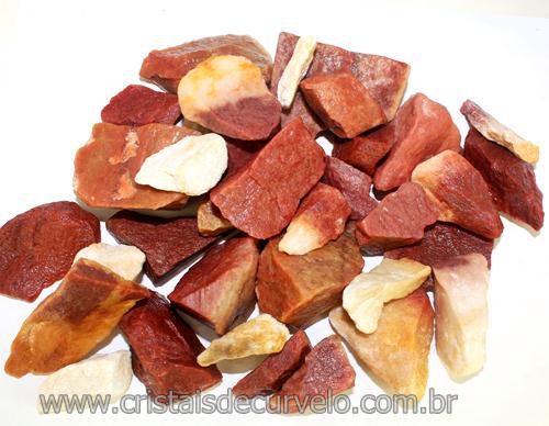 05 Kg Cascalho Bruto Quartzo Vermelho 10 a 20mm Tipo B