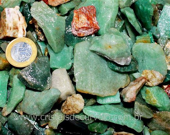 1kg Cascalho Quartzo Verde Cristal Bruto Classe A Orgonite