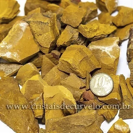20kg Cascalho Jaspe Amarelo Bruto Natural Para Orgonite