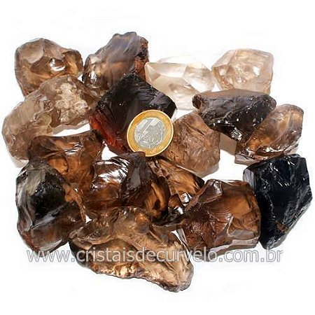 01 Kg Bloquinho Quartzo Fumê Bruto Natural 50 a 100g Tipo B