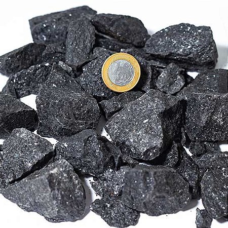 01 Kg Cascalho Bruto Quartzo Preto Natural 10 a 70mm Tipo A