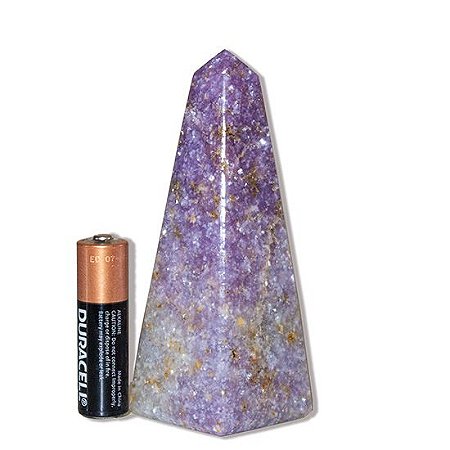Obelisco Lepidolita Mica Pedra Natural 10 a 11cm Classe C