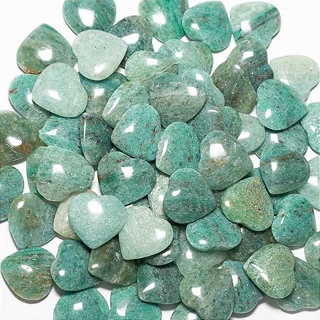 10 Coração VERDE Pedra Quartzo Pingente Banhado Dourado