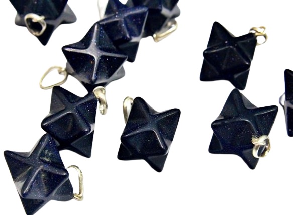10 Pingente  Merkabah Estrela Azul Extra Pingente Argola Prata 950 Atacado