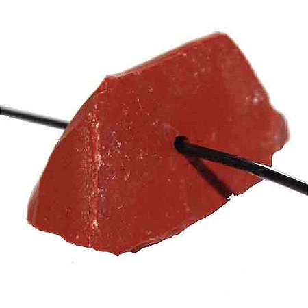 10 Cascalho Bruto Jaspe Vermelho Natural Furado no Centro