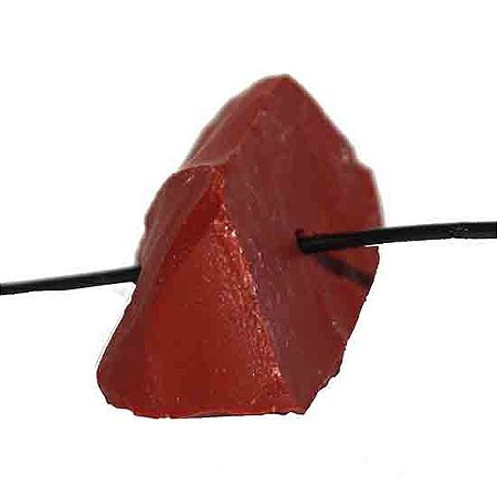05 Cascalho Bruto Jaspe Vermelho Natural Furado no Centro