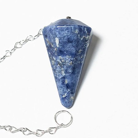 03 Pêndulo Sodalita Azul Facetado Pedra Para Radiestersia Atacado
