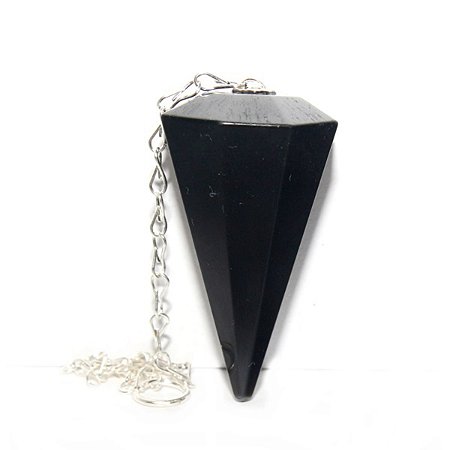 05 Pêndulo Pedra Obsidiana Negra Natural Lapidação Facetado Atacado