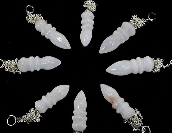 10 Pêndulo Quartzo Leitoso Pedra Natural Lapidação Egípcio Atacado