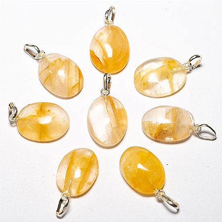 10 Pingente Mini Cabochão Hematoide 20mm Pino Prata 950 Atacado