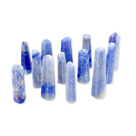 10 Mini Pontinha Quartzo Azul Pedra Extra Natural 25 a 35mm Atacado