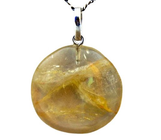 05 Pingente Cabochão Disco Hematoide Castoação Pino Prata 950 Atacado