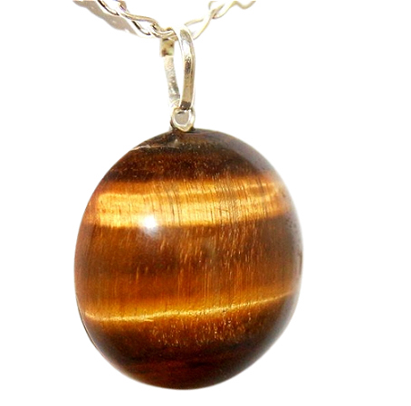 05 Pingente Cabochão Disco Olho de Tigre Prata 950 Atacado