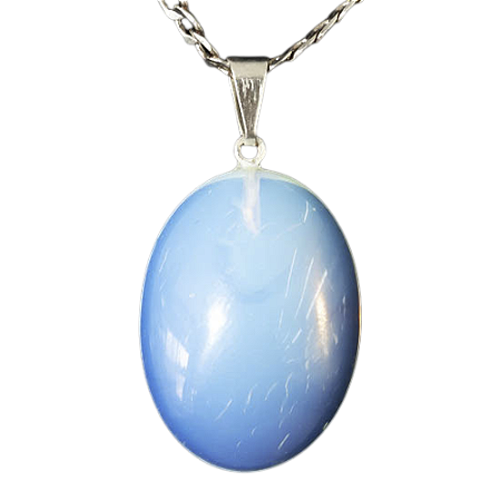 05 Pingente Cabochão Pedra da Lua Opalina Pino e Presilha Prateado Atacado