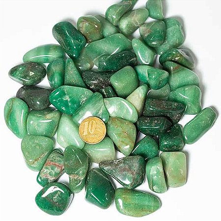 5 kg Quartzo Verde Rolado Pedra Natural M 20 a 35mm Tipo A