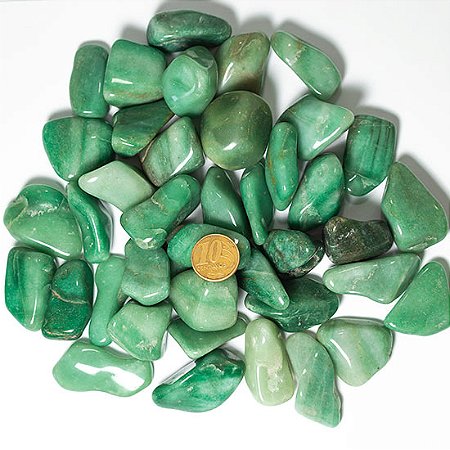 05Kg Quartzo Verde Rolado Pedra Natural G  30 a 45 mm Tipo A