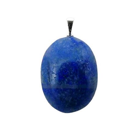 1000 Pingente Cabochão Quartzo Azul Pedra Natural Pino Banho Prata