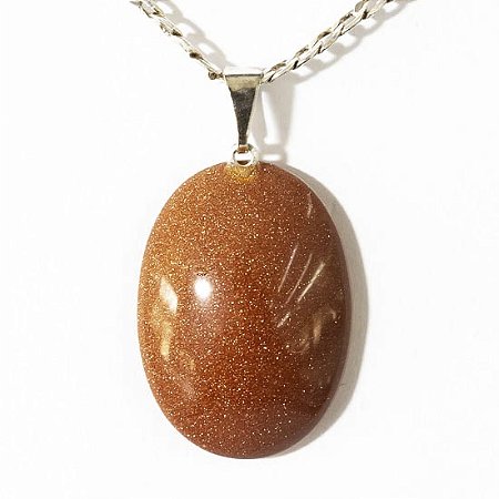 10 Pingente Cabochão Oval Pedra do Sol Pino Dourado Atacado