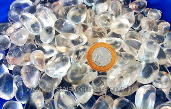 1 kg Cristal Transparente Rolado Pedra M 20 a 35mm Tipo B