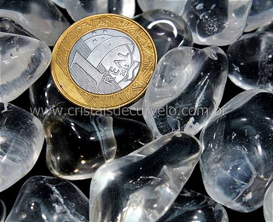 3kg Cristal Transparente Rolado Pedra M 20 a 35mm Tipo A